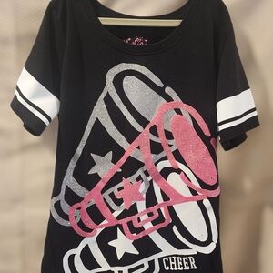 Justice Black and Pink Cheer Tee